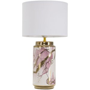 Stolná lampa Mauro Ferretti Glam Abstract E27 Ø 25x48 cm biela viacfarebná