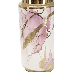 Stolná lampa Mauro Ferretti Glam Abstract E27 Ø 25x48 cm biela viacfarebná