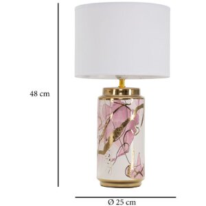 Stolná lampa Mauro Ferretti Glam Abstract E27 Ø 25x48 cm biela viacfarebná