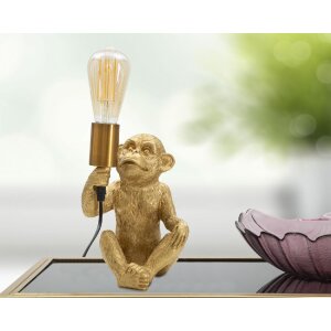 Stolná lampa Mauro Ferretti opica E27 17x14,5x25 cm zlatá