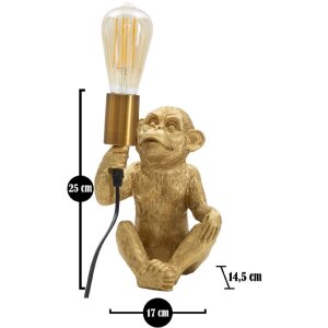 Stolná lampa Mauro Ferretti opica E27 17x14,5x25 cm zlatá