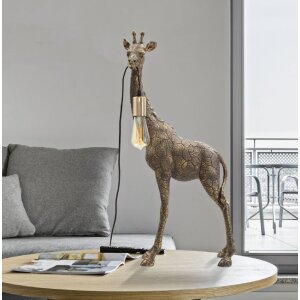 Mauro Ferretti stolová lampa Žirafa E27 40x22x80 cm starožitná zlatá