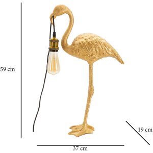Stolná lampa Mauro Ferretti Flamingo E27 37x19x59 cm zlatá