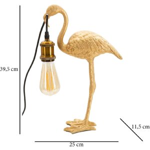 Stolná lampa Mauro Ferretti Flamingo E27 13x11,5x39,5 cm zlatá