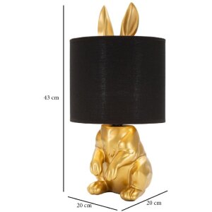 Stolná lampa Mauro Ferretti králik E27 Ø 20x43 cm zlatá čierna