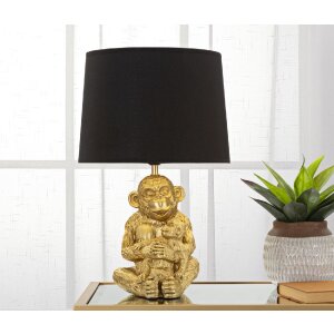 Stolná lampa Mauro Ferretti opica mama E27 Ø 30x49 cm zlatá čierna
