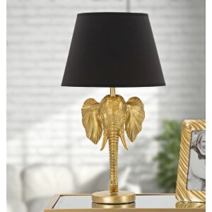 Stolná lampa Mauro Ferretti slon E27 Ø 32x59 cm zlatá čierna