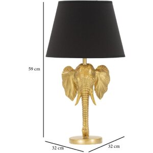 Stolná lampa Mauro Ferretti slon E27 Ø 32x59 cm zlatá čierna