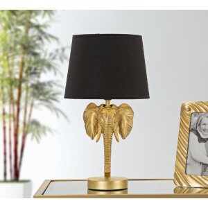 Stolná lampa Mauro Ferretti slon E27 Ø 25x43 cm zlatá čierna