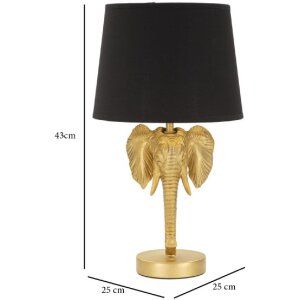 Stolná lampa Mauro Ferretti slon E27 Ø 25x43 cm zlatá čierna