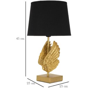 Stolná lampa Mauro Ferretti krídlo E27 Ø 25x45 cm zlatá čierna
