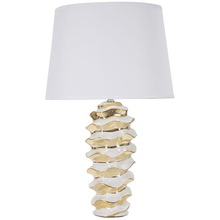 Stolná lampa Mauro Ferretti Glam-Weltraum E27 Ø 33x53 cm biele zlato