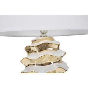 Stolná lampa Mauro Ferretti Glam-Weltraum E27 Ø 33x53 cm biele zlato