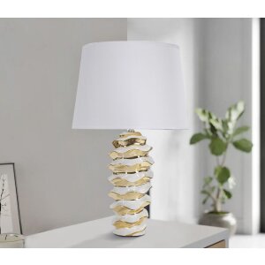 Stolná lampa Mauro Ferretti Glam-Weltraum E27 Ø 33x53 cm biele zlato