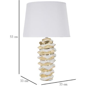 Stolná lampa Mauro Ferretti Glam-Weltraum E27 Ø 33x53 cm biele zlato