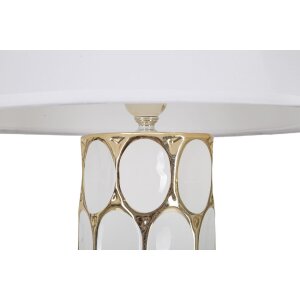 Stolná lampa Mauro Ferretti Glam Carv E27 Ø 34,5x56 cm biele zlato