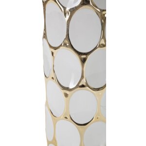 Stolná lampa Mauro Ferretti Glam Carv E27 Ø 34,5x56 cm biele zlato