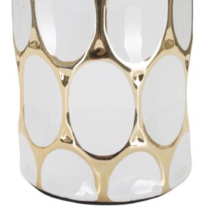 Stolná lampa Mauro Ferretti Glam Carv E27 Ø 34,5x56 cm biele zlato