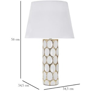 Stolná lampa Mauro Ferretti Glam Carv E27 Ø 34,5x56 cm biele zlato