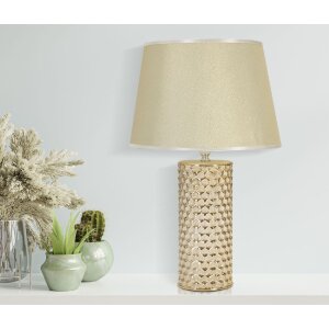 Stolná lampa Mauro Ferretti Glam Gold E27 Ø 30x47,5 cm zlatá biela