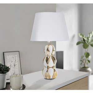 Stolná lampa Mauro Ferretti Glam Balls E27 Ø 28x46 cm biele zlato
