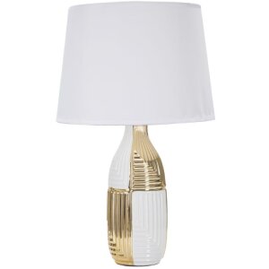 Stolná lampa Mauro Ferretti Glam Line E27 Ø 33x54 cm biela zlatá
