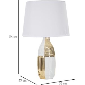 Stolná lampa Mauro Ferretti Glam Line E27 Ø 33x54 cm biela zlatá