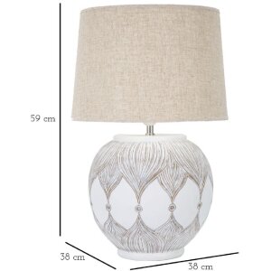 Stolná lampa Mauro Ferretti Atene E27 Ø 38x59 cm biela umytá hnedá