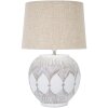 Stolná lampa Mauro Ferretti Atene E27 Ø 38x59 cm biela umytá hnedá