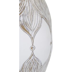Stolná lampa Mauro Ferretti Atene oválna E27 Ø 38x67 cm biela umytá hnedá