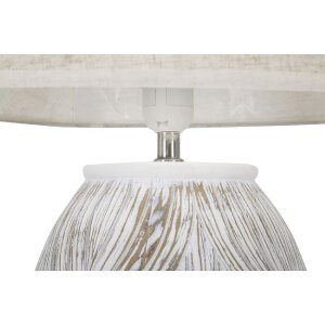 Stolná lampa Mauro Ferretti Atene oválna E27 Ø 38x67 cm biela umytá hnedá