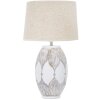 Stolná lampa Mauro Ferretti Atene oválna E27 Ø 38x67 cm biela umytá hnedá