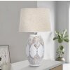 Stolná lampa Mauro Ferretti Atene oválna E27 Ø 38x67 cm biela umytá hnedá