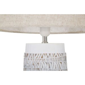 Mauro Ferretti stolová lampa Nairobi E27 Ø 35x60,5 cm biela umývaná hnedá