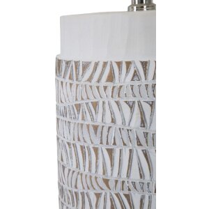 Mauro Ferretti stolová lampa Nairobi E27 Ø 35x60,5 cm biela umývaná hnedá