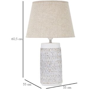 Mauro Ferretti stolová lampa Nairobi E27 Ø 35x60,5 cm biela umývaná hnedá