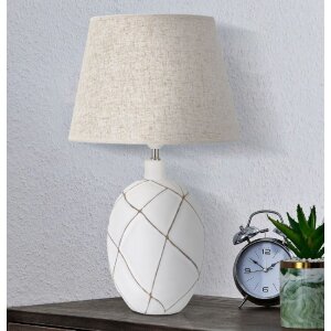 Mauro Ferretti stolová lampa línie E27 Ø 35x60 cm biela umytá