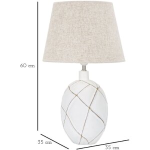 Mauro Ferretti stolová lampa línie E27 Ø 35x60 cm biela umytá