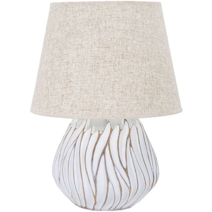 Stolná lampa Mauro Ferretti Honduras E27 Ø 35x48 cm biela umytá