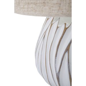 Stolná lampa Mauro Ferretti Honduras E27 Ø 35x48 cm biela umytá