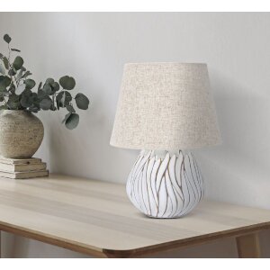 Stolná lampa Mauro Ferretti Honduras E27 Ø 35x48 cm biela umytá