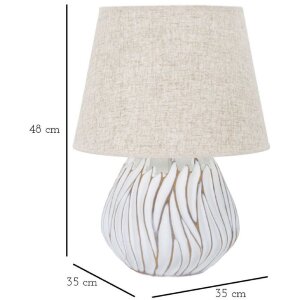 Stolná lampa Mauro Ferretti Honduras E27 Ø 35x48 cm biela umytá