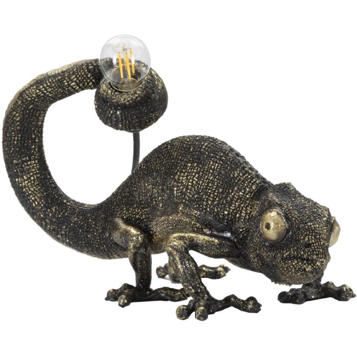 Stolná lampa Mauro Ferretti jašterica E14 37,5x16,5x22 cm čierna zlatá