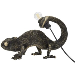 Stolná lampa Mauro Ferretti jašterica E14 37,5x16,5x22 cm čierna zlatá