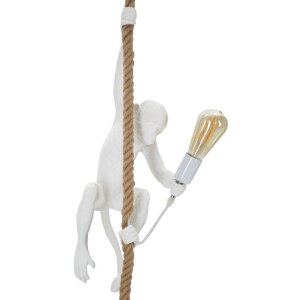 Mauro Ferretti stropné svietidlo opica E27 Ø 27x32x60 cm bielo-hnedé
