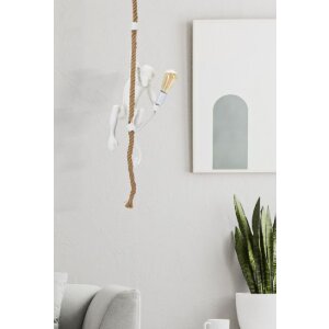 Mauro Ferretti stropné svietidlo opica E27 Ø 27x32x60 cm bielo-hnedé