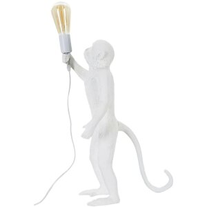 Stolná lampa Mauro Ferretti opica E27 Ø 26x34x55 cm biela