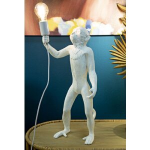 Stolná lampa Mauro Ferretti opica E27 Ø 26x34x55 cm biela
