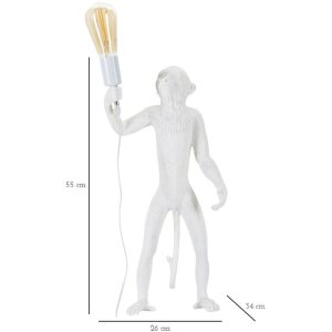 Stolná lampa Mauro Ferretti opica E27 Ø 26x34x55 cm biela