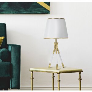 Stolná lampa Mauro Ferretti Triply E27 Ø 28x57 cm zlatá biela